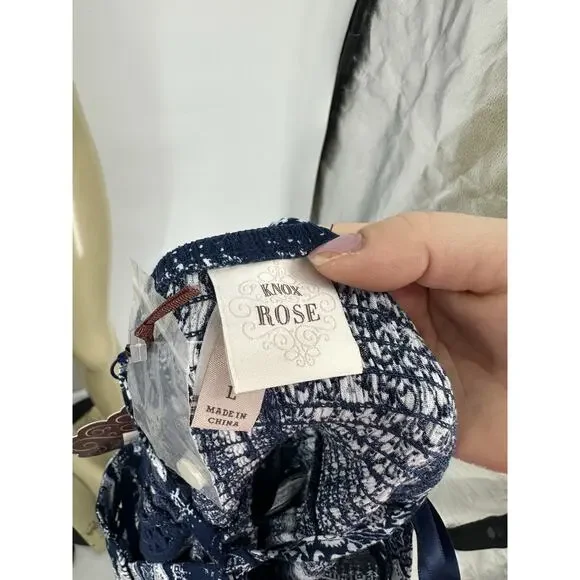 NEW Knox Rose Large Women Patchwork Bandana Print Sun Dress Blue 15-51k - Picture 4 of 9